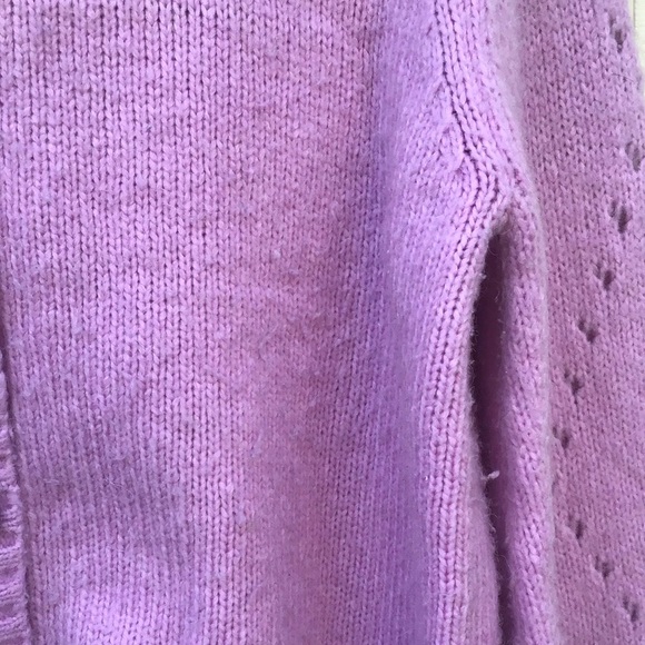 For Love and Lemons knitted mauve pink balloon sleeves cropped Cardigan Sweater - Picture 15 of 16